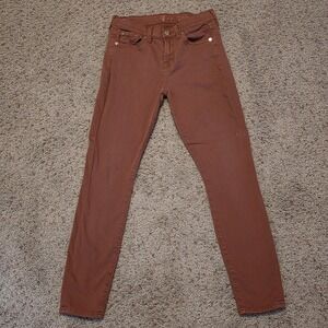 7 For All Mankind Jeans Womens 26 Brown Ankle Gwenevere Skinny Stretch‎ Pants